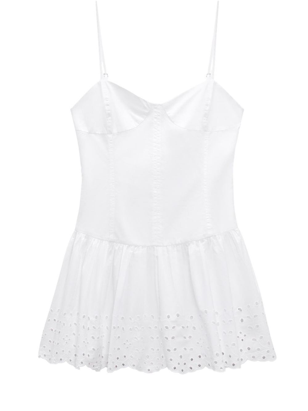 Zara White Eyelet adjustable Strap Sundress